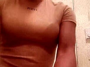 BLACK CHOCOLATE ASS Teases in Bathroom