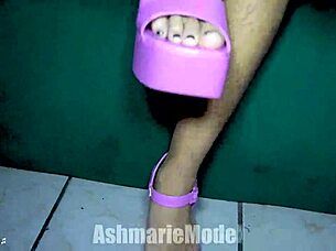 skinny latina bunny dances hairy pussy armpits legs in fishnets at sex club