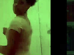 BLACK CHOCOLATE ASS Teases in Bathroom