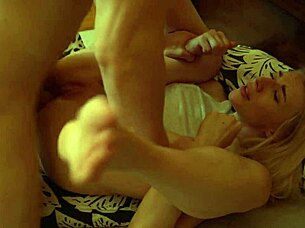 A cute blonde college girlfriend rides hard in morning doggystyle session