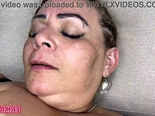 young stud's huge cock pounds 50yo brazilian milf's ass and pussy doggystyle