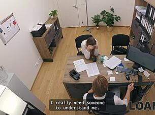 Czech Wife's Loan Secured by Office Blowjob Fuck