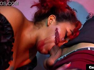 Clown girl rides big cock after halloween party in hot cosplay sex 🎉🍆