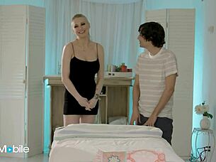 Stunning Milf Begs Masseuse's Monster Cock After Seductive Oiled Massage