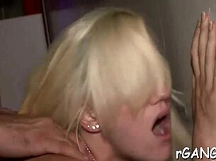 Hot babes endure rough gangbang with cum-filled mouths