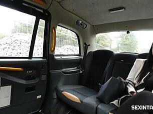 czech taxi babe gives damn good car blowjob handjob