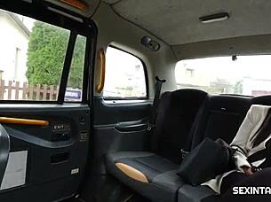 czech taxi babe gives damn good car blowjob handjob