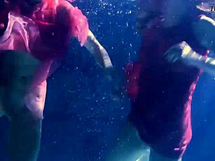 lilia and natalia splash underwater tight pussy lesbian licks