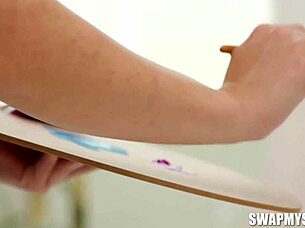 petite amateur models strip nude and fuck hard in intense pov session
