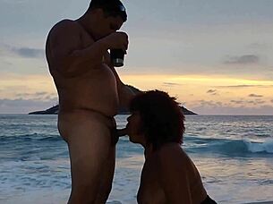 Hotwife Fucks Young Stud on Beach Moaning Loud Outdoor Creampie!