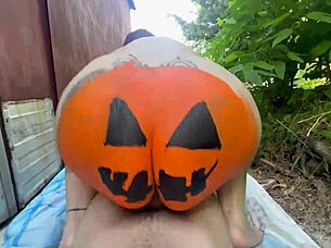 Argentinian Prostitute Delivers Outdoor Halloween Blowjob and Fuck