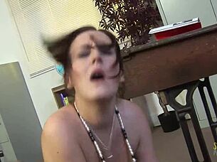 Sexy Teacher Fucks Student Desk Titty Style