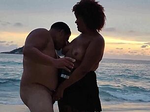 Hotwife Fucks Young Stud on Beach Moaning Loud Outdoor Creampie!