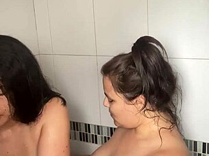 Stepsisters shower lick for stepdad video