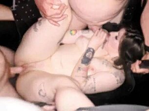 YOUNG SLUT DRAINS OLDER MEN WITH CREAMPIE ORGY