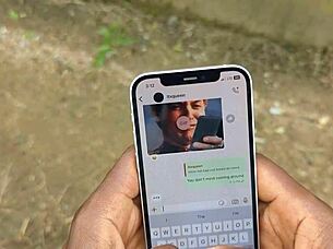 Horny couple swaps nudes then fucks on balcony