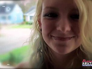 blonde cutie chelsie r sucks deep and gets banged hard