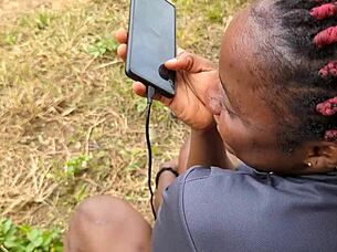 Horny couple swaps nudes then fucks on balcony