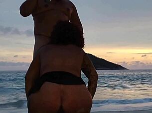 Hotwife Fucks Young Stud on Beach Moaning Loud Outdoor Creampie!
