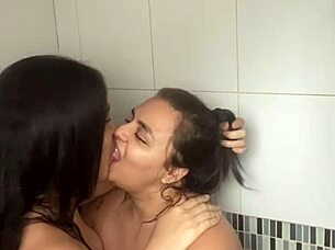 Stepsisters shower lick for stepdad video