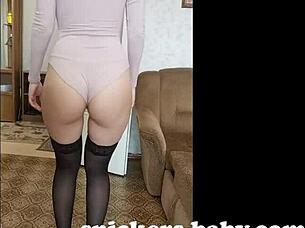 Damn, that big ass teen in stockings looks fire!