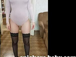 Damn, that big ass teen in stockings looks fire!
