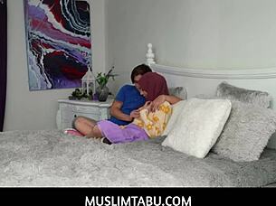 hijab babe audrey fucks tyler on table!