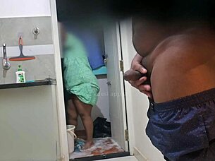 wow hidden cam flashes cock to maid sushmitha!