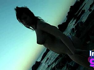 sweet paul bares medium tits and ass nude in abandoned house