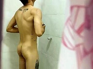 stepmom catches me jerking in shower and joins the fun