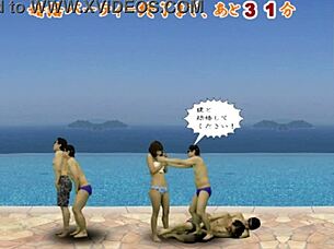 japanese femdom leads intense cfnm ball kicking game action