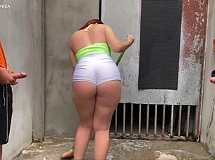 damn brazilian maid shorts provoke voyeur uncontrollable lust explosion
