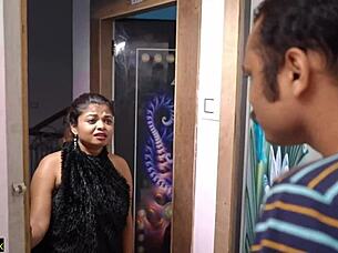hot girl bangs at midnight door - rough indian group fucking starts now!