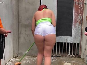 damn brazilian maid shorts provoke voyeur uncontrollable lust explosion