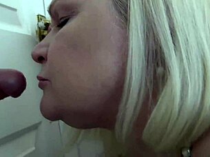 Laceystarr Granny Sucks Gloryhole with Big Tits Stockings