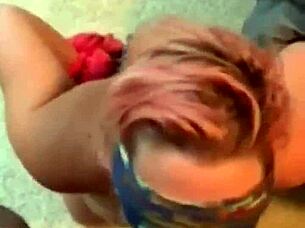 blindfolded bbw gags on huge black cock sloppy face fuck humiliation