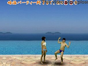 japanese femdom leads intense cfnm ball kicking game action