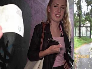 sweet slovakian blonde fucked outdoors for cash in public pickup