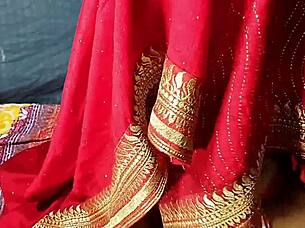 newlywed desi bride rides devar's cock cowgirl in hardcore homemade threesome