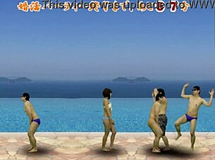 japanese femdom leads intense cfnm ball kicking game action