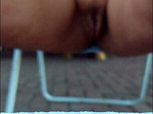 Mature flashes no panties to street crowds eagerly