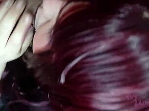 uhh i love suckin this huge cock as chubby goth wife cum drippin all ova my face mmm