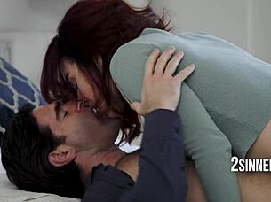 Scorned redhead wife fucks back hard against cheating husband's betrayal