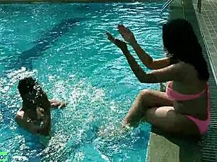 18yo boy romps poolside with hot asian model gf 🔥💦😘