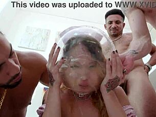 SLUTTY NURSE Larissa Leite DRINKS PISS BOWL THEN DAP DP RIMMING FOOTJOB 5 COCKS