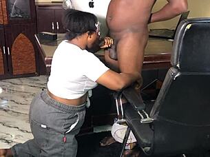 New boss promises security job if she serves his cock perfectly wet