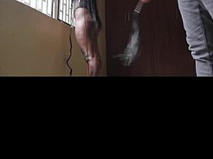 Ever wonder how black tights make her moan during punishment play?