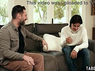 Stepson And Stepdad Double Penetrate Blindfolded Mature After Massage!