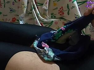 Trying garter stockings over swimsuit for first solo session