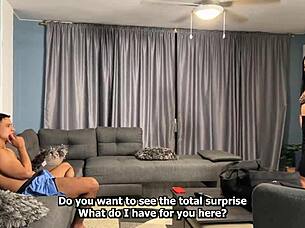 big ass milf hands young bf her fuck doll for christmas romp